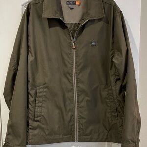 MENS Quicksilver olive green zipper jacket in size Large